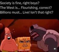 2soyjaks angry buff glasses millions_must_die open_mouth redraw screaming soyjak spongebob_squarepants stubble sweating teeth text variant:chudjak variant:feraljak // 1080x945 // 88.2KB