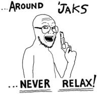 bald beard glasses gun hand insane open_mouth pistol revolver soyjak text variant:gunjak // 1650x1608 // 429.2KB