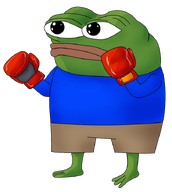 amphibian animal blue_shirt boxing boxing_glove closed_mouth clothes foot frog full_body green_skin lips nas:pepe pepe pepe_the_frog subnas:apu transparent_background // 640x714 // 269.2KB