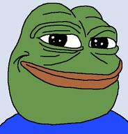 amphibian closed_mouth frog froglaugh green_skin looking_at_you nas:pepe nusoicaca pepe_the_frog smile smug // 419x438 // 7.4KB