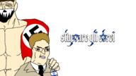 brown_hair buff clothes ear glasses hair hand israel judaism mask mexican_twink nazism necktie redraw soyjak star_of_david swastika variant:chudjak white_skin // 1920x1080 // 217.0KB