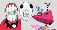 3soyjaks blue_eyes bubble caine gooseworx green_eyes grey_background gums heterochromia subvariant:wholesome_soyjak tadcgem teeth the_amazing_digital_circus triangle tuxedo variant:bernd variant:feraljak variant:gapejak zooble // 774x412 // 40.9KB