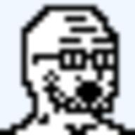 glasses open_mouth pixel_art redraw soyjak stubble variant:soyak // 25x25 // 265