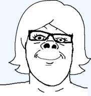 closed_mouth glasses hair happy series:foidjaks soyjak subvariant:female_a24_slowburn template transparent_background variant:a24_slowburn_soyjak // 468x496 // 15.3KB
