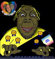 anarchism anarcho-capitalism arm armband award badge black_background discord faggot flag:minor_attracted_person flag:transgender_pride_flag gay glasses hand heart jeffrey_epstein keyboard libertarian lipstick map_(pedophile) mustache nail_polish nigger ominous pedophile pride scary shadow shitskin smile stubble subhuman tranny typing variant:bernd yellow_hair // 1906x2048 // 808.4KB