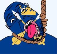 ack country county crown dalarna dart flag flag:dalarna glasses hair hanging noose open_mouth rope soyjak stubble suicide sweden teeth template tongue transparent_background variant:bernd yellow_teeth // 768x719 // 71.0KB