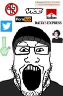 atheism beanie bong clothes doomer doomer_girl glasses hat news open_mouth pornhub smoking soyjak stubble twitter variant:markiplier_soyjak vice_news weed wojak // 2300x3464 // 367.7KB