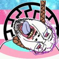 animated background crying glasses hanging meatspin music open_mouth purple_hair sonnenrad soyjak spinning suicide tongue tranny variant:bernd video // 624x624, 22.3s // 2.7MB