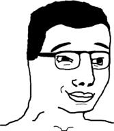 alternate glasses hair handsome smile soyjak variant:chudjak // 640x734 // 8.3KB