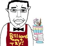 2soyjaks apron arm artificial_intelligence bartender closed_mouth clothes ear glass hair hand happy holding_object ice_cream milkshake millions_must_die pun smile soyjak stable_diffusion subvariant:chudjak_front text tranny variant:bernd variant:chudjak wholesome // 832x647 // 53.9KB