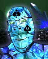 bbc gem glasses green_eyes queen_of_spades smile soyjak stubble subvariant:nucob tattoo variant:cobson // 541x671 // 579.2KB