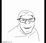 beard bouncing closed_mouth eat_the_bugs glasses music poyopoyo smile stephen_colbert stubble variant:feraljak // 1162x1080, 11.6s // 10.9MB