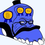 award coal discord forced glasses purple_skin stubble teeth train variant:trainjak variant:unknown white_eyes // 2048x2048 // 486.6KB