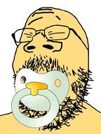 asian baby babyjak beard big_nose caca glasses gook mustache pacifier slant_eyes stubble variant:gapejak white_background wrinkles yellow_skin // 600x800 // 145.0KB