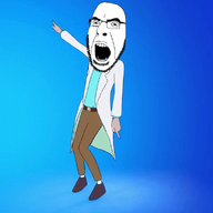 angry animated arm clothes dance fortnite full_body glasses hand leg open_mouth rick_and_morty rick_sanchez smeeze soyjak stubble variant:cobson // 600x627 // 3.7MB