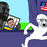 2soyjaks animated arm bloodshot_eyes country crying flag full_body gigachad glasses hair hand hanging its_over judaism leg monkey_sance oink open_mouth rope russo_ukrainian_war soyjak star star_of_david stubble text tongue ukraine united_states variant:bernd variant:soyak volodymyr_zelenskyy white_skin yellow_teeth // 900x576 // 201.7KB