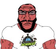 angry beard buff glasses i_fucking_love_science muscles muscular_male punisher_face red_skin soyjak subvariant:muscular_chud subvariant:science_lover text variant:chudjak variant:markiplier_soyjak // 1059x929 // 150.2KB