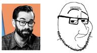 closed_mouth eyebrows glasses matt_walsh megamind smile smug soyjak stubble variant:smugjak // 1025x562 // 245.5KB