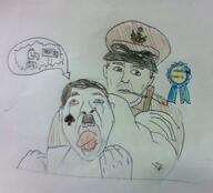 adolf_hitler bloodshot_eyes choke_hold douglas_macarthur general_macarthur kill macarthur variant:bernd // 793x720 // 464.4KB