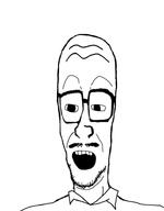 bald beard clothes glasses mustache open_mouth variant:mulletjak // 592x758 // 86.6KB