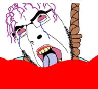ack blood bloodshot_eyes clothes crying glasses hair open_mouth period rope stubble suicide teeth tongue tranny variant:cobson // 543x494 // 147.8KB