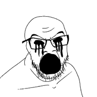 bald black_eyes creepy crying distorted glasses horror nose open_mouth scary soulless stubble tear tears_of_joy variant:feraljak // 1500x1500 // 12.6KB