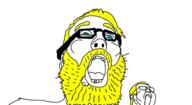 2soyjaks beard blue_eyes glasses hair open_mouth variant:eggbert variant:unknown yellow_hair // 1265x695 // 92.3KB