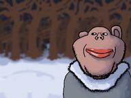 2soyjaks background blur closed_mouth clothes creature drawn_background ear forest front_facing full_body fur lips looking_to_the_right meta:tagme open_mouth shading soyjak stubble subvariant:fingerboy subvariant:impish_amerimutt subvariant:impish_front2 tree variant:a24_slowburn_soyjak variant:impish_soyak_ears // 1350x1005 // 476.9KB