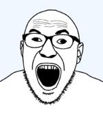 beard cross_eyed ear glasses open_mouth soyjak stubble template variant:cirrus // 800x1024 // 21.5KB