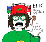 blood braces brown_hair can closed_eyes coca_cola coke drinking_helmet female freckles glasses green_glasses green_shirt hand lemon open_mouth sad splinter sprite sproke subvariant:soyak_(smug) subvariant:sprokechan variant:soyak variant:soytan // 821x766 // 52.8KB