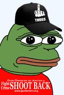 2nd_amendment amphibian bald closed_mouth clothes crime frog green_skin gun gun_owners_of_america hat lips looking_at_you middle_finger nas nas:pepe pepe pepe_the_frog politics shoot shooting thug transparent_background tshirt // 1344x1973 // 573.3KB