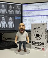angry beard computer figurine glasses meta:ai_generated monitor open_mouth realistic soyjak soyjak_party teeth thick_eyebrows variant:cobson white_skin // 928x1120 // 1.4MB