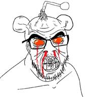 angry antenna blood bloodshot_eyes clenched_teeth cracked_teeth ear glasses nosebleed orange_eyes reddit snoo stubble variant:feraljak vein // 1024x1024 // 422.5KB