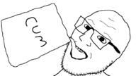 bag cum drinking glasses open_mouth soyjak stubble text variant:msgjak // 2048x1148 // 93.2KB