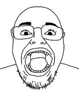 glasses meta:tagme open_mouth soyjak stubble variant:unknown // 600x712 // 17.5KB