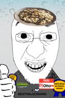 Risotto award glasses grey_background grey_shirt hello_my_name_is_(sticker) i_trans_heart meta:namefags mouth_open plants_vs_zombies plants_vs_zombies_garden_warfare playstation smile soyjakm teeth teeth_showing thumbs_up transheart user:risottoGOD variant:crimjak // 585x883 // 494.4KB