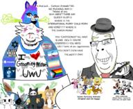 1930s 2soyjaks a10_eyes angry arm artist:toonsoy averi blm_logo blond bloodshot_eyes blue_eyes bosko cartoon closed_mouth clothes courage_the_cowardly_dog e621 ear eyes_like_the_o-o-cean fedora felix_the_cat flip_the_frog furfag furry furry_artist glasses hand happy heart lgbt looney_tunes map_(pedophile) mask mickey_mouse necktie oswald pedophile pokemon poop protogen smile sonic_the_hedgehog soyjak spongebob_squarepants stink_lines stinky stubble subvariant:blobson subvariant:hornyson subvariant:nucob table text tom_and_jerry transgender_flag trend:aryan variant:cobson yellow_eyebrows yellow_stubble zoophile // 1536x1258 // 973.7KB