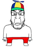 body cap character:homunculus child clothes full_body hair hat homunculus propeller_hat red_pants subvariant:chudplier variant:chudjak variant:markiplier_soyjak white_shirt white_skin // 900x1200 // 24.8KB