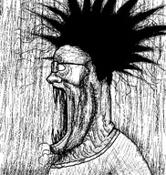 glasses hair open_mouth schizo schizophrenia series:sidejaks sharp_teeth side_profile soyjak stretched_mouth stubble subvariant:longplier subvariant:schizojak subvariant:sideplier variant:markiplier_soyjak white_eyes // 1153x1215 // 216.9KB