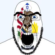 angry animal beard bird blue_eyes eagle facial_mark flag flag:illinois flag:israel forehead_mark glasses hair illinois israel looking_at_you open_mouth queen_of_spades soyjak spade star_(symbol) star_of_david state stubble subvariant:cobson_front2 subvariant:spadeson sun text thick_eyebrows united_states variant:cobson // 800x800 // 187.4KB