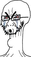 angry crying glasses neck open_mouth red_eyes sad selfish_little_fuck variant:cryboy_soyjak // 841x1544 // 31.9KB