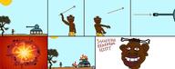 afro big_lips bone brown_skin closed_mouth comic coon ear explosion fire hair nas:tyrone negro nigger sheeeit spear sun tank text tree tyrone // 960x378 // 44.5KB