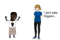 arm aspie black_lives_matter black_skin bloodshot_eyes clenched_teeth clothes crying female full_body glasses hair hand hands_up leg raised_fist_(symbol) soyjak text tshirt variant:chudjak // 704x473 // 99.1KB