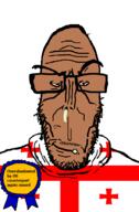 award booger brown_skin crying european flag flag:georgia_(country) georgia georgia_(us_state) get glasses hair mucus mutt overshadowed pun quads racemixing red_eyes soyjak stubble subvariant:euromutt sweater united_states variant:markiplier_soyjak // 591x900 // 32.2KB