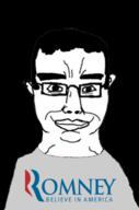 closed_mouth ear glasses hair romney_ryan smile soyjak subvariant:chudjak_front text variant:chudjak // 1307x1977 // 464.8KB