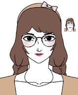 beanie bow female girl glasses lipstick makeup neutral pixelated shawl staring subvariant:neutralkei subvariant:neutralplier variant:markiplier_soyjak // 718x870 // 26.6KB