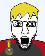 blond excited gape glasses grey_shirt hair meta:op_took_a_selfie_of_xerself nate nate_(soyjak_party) nate_higgers open_mouth raised_eyebrows red_shirt soyteen stubble teen transparent_background variant:lesoyface white_skin you_look_like_this_and_say_this // 578x720 // 17.6KB