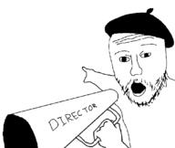 arm beret clothes hand hat holding_object mustache open_mouth soyjak stubble variant:two_pointing_soyjaks // 1089x918 // 53.1KB