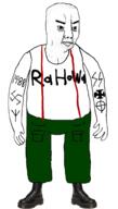 1488 angry boot closed_mouth clothes full_body nazism rahowa shaved skinhead suspenders swastika tattoo variant:chudjak // 1228x2160 // 563.5KB