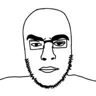 angry beard closed_mouth eyebrows glasses looking_at_you soyjak stubble tired variant:coajak // 1000x1000 // 86.8KB